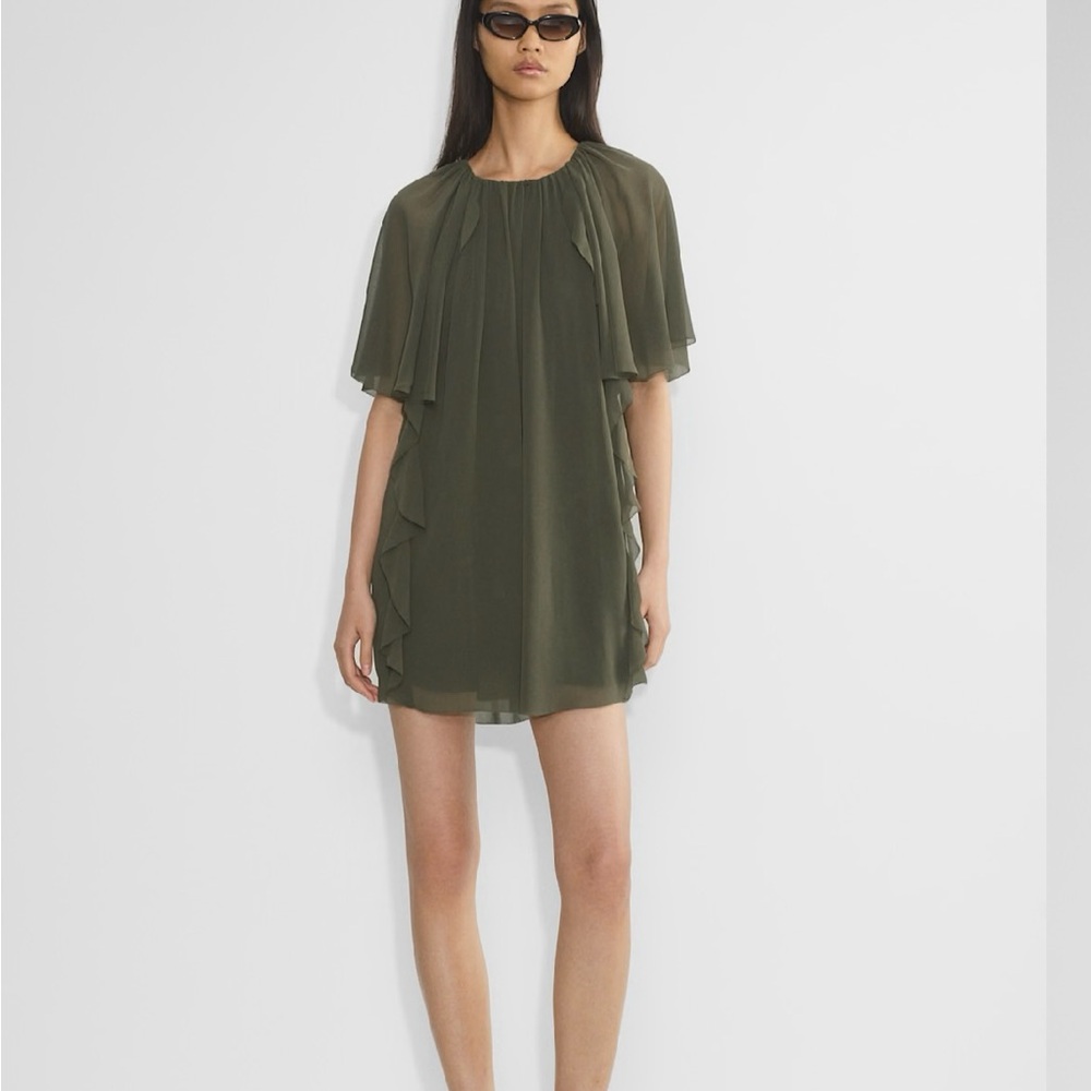 Aritzia Green capelet dress